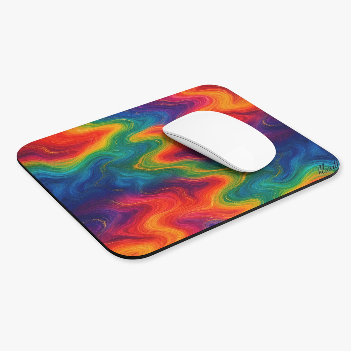 Rainbow Marble Mouse Pad