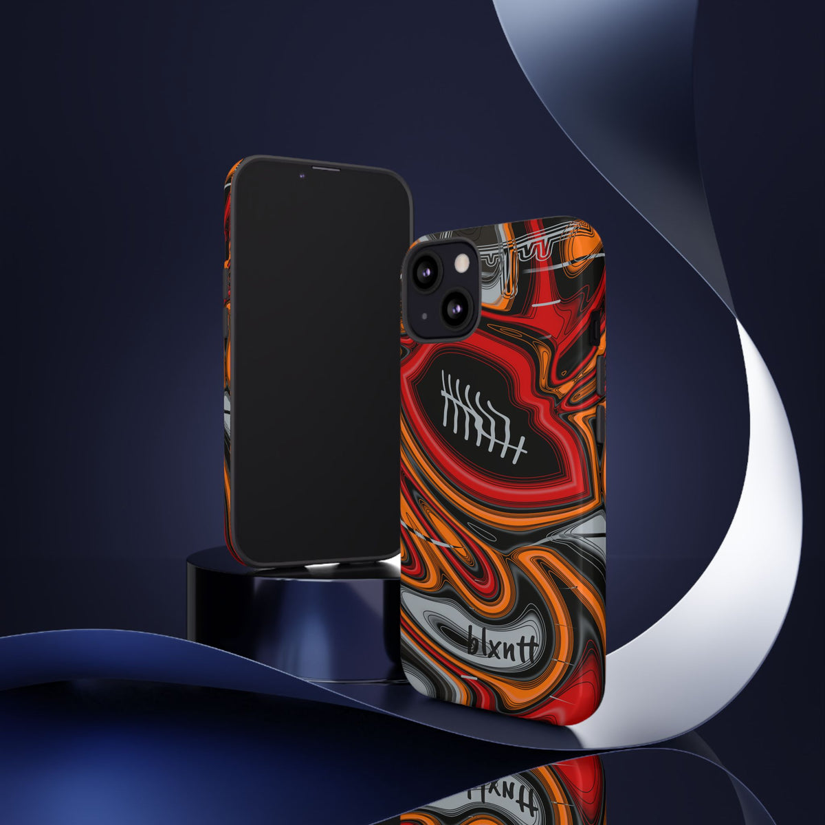 Red, Orange & Pewter Trippy Football Phone Case