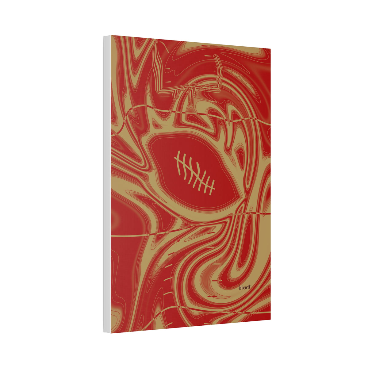 Scarlet & Gold Trippy Football Glossy Canvas