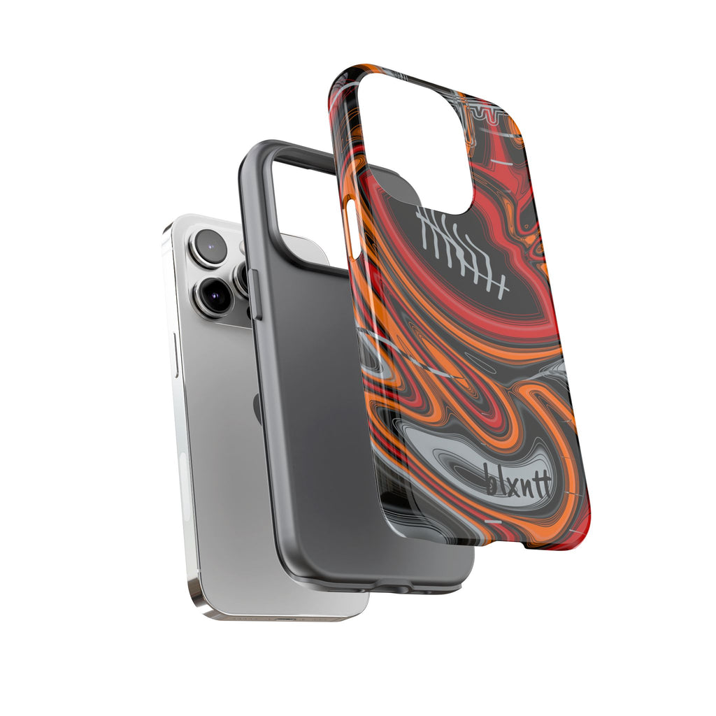 Red, Orange & Pewter Trippy Football Phone Case