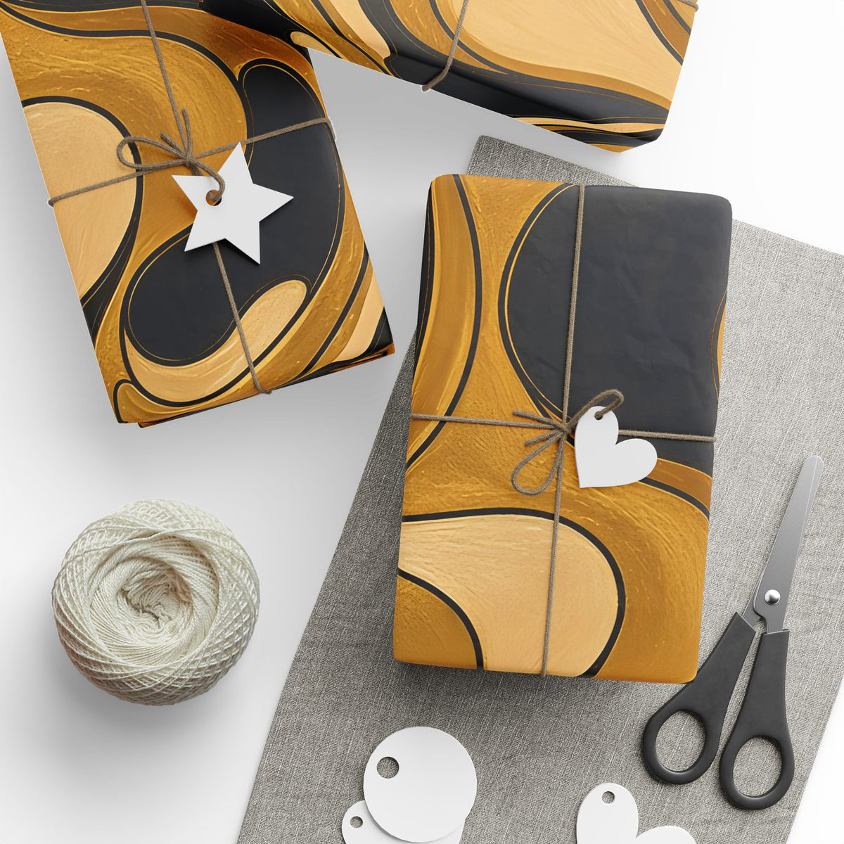 Fillmore Flow - Gold & Black Wrapping Paper