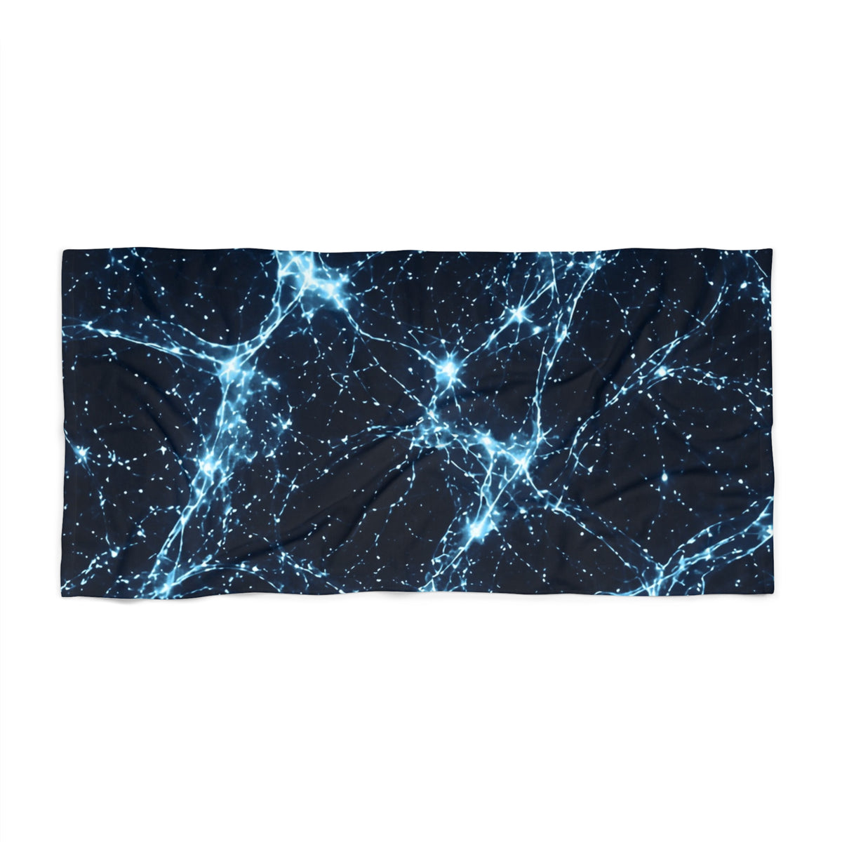 Neon Mycelium - Ice Crystal Beach Towel