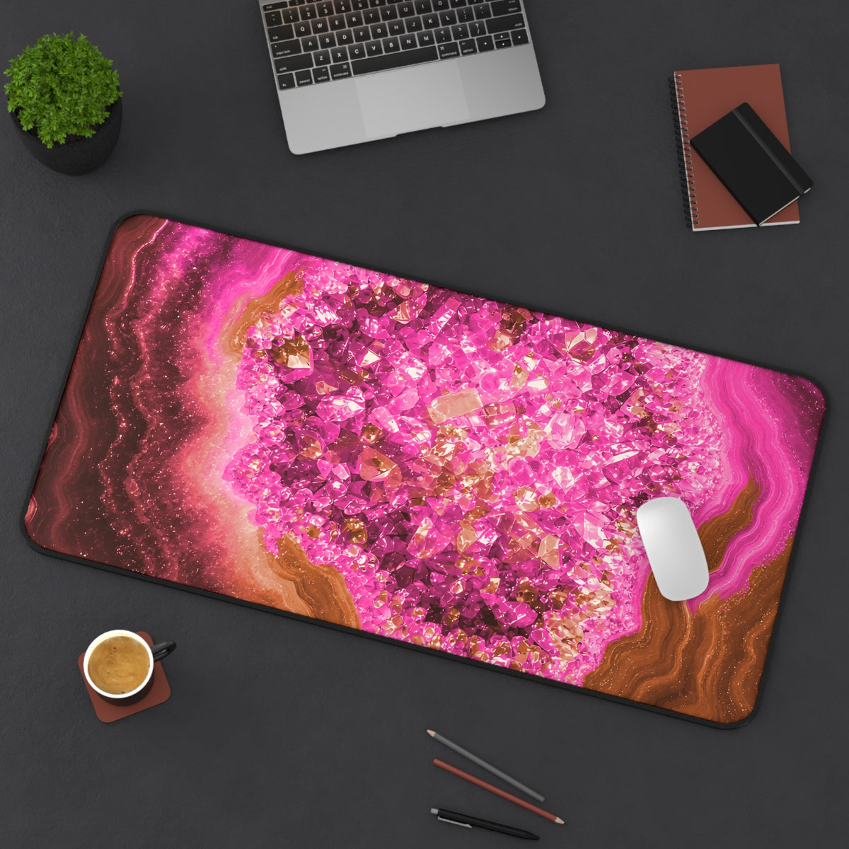 Geode Core - Terracotta Neon Desk Mat
