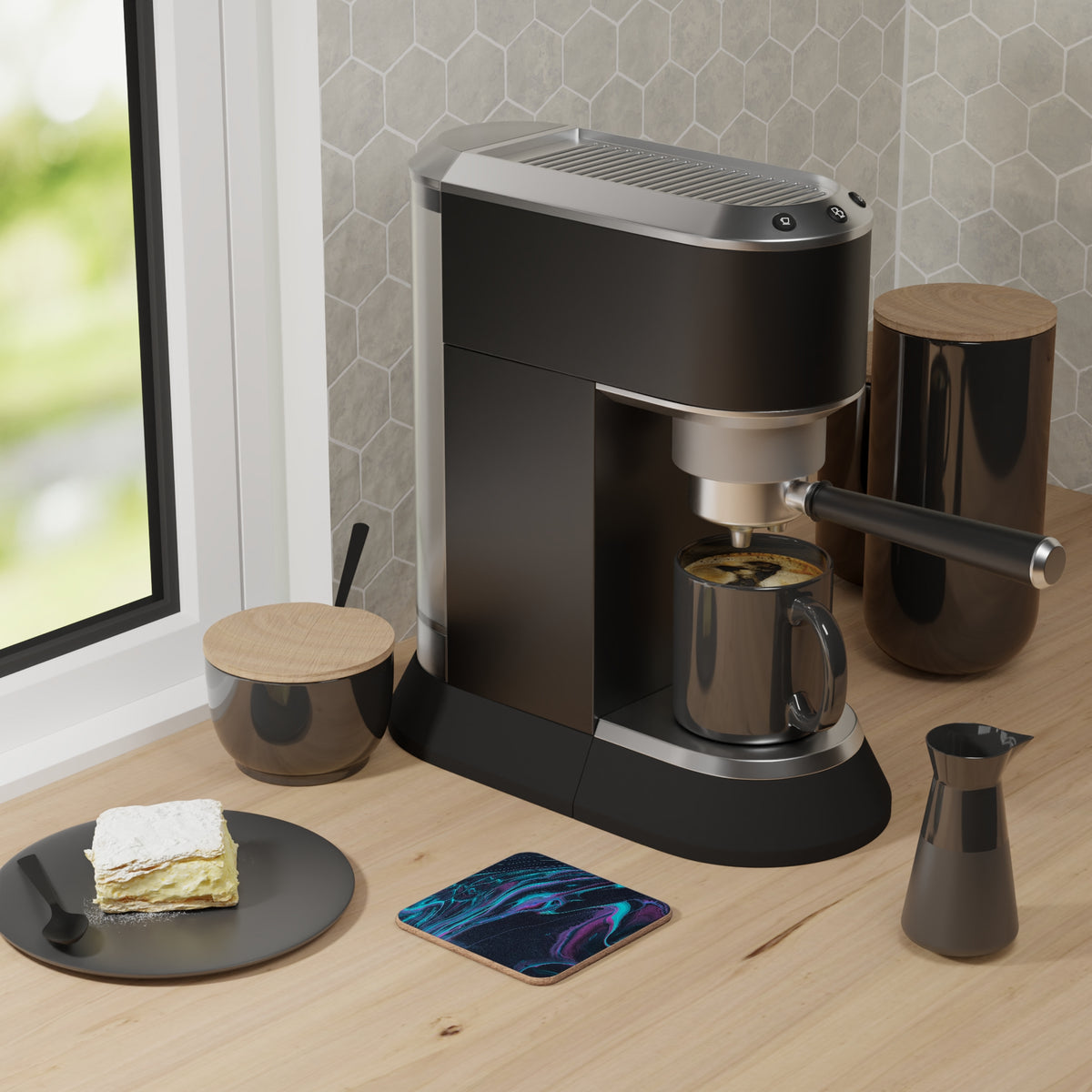 BLXNTT Midnight Pour Hardboard Back Coaster