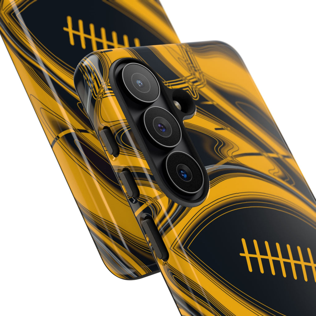 Black & Gold Trippy Football Phone Case