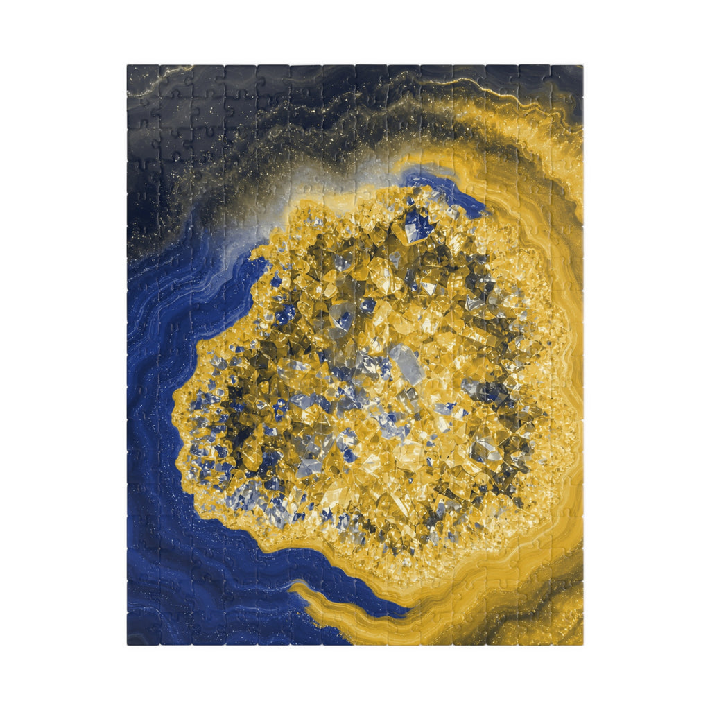 Geode Core - Mustard Navy Jigsaw Puzzle