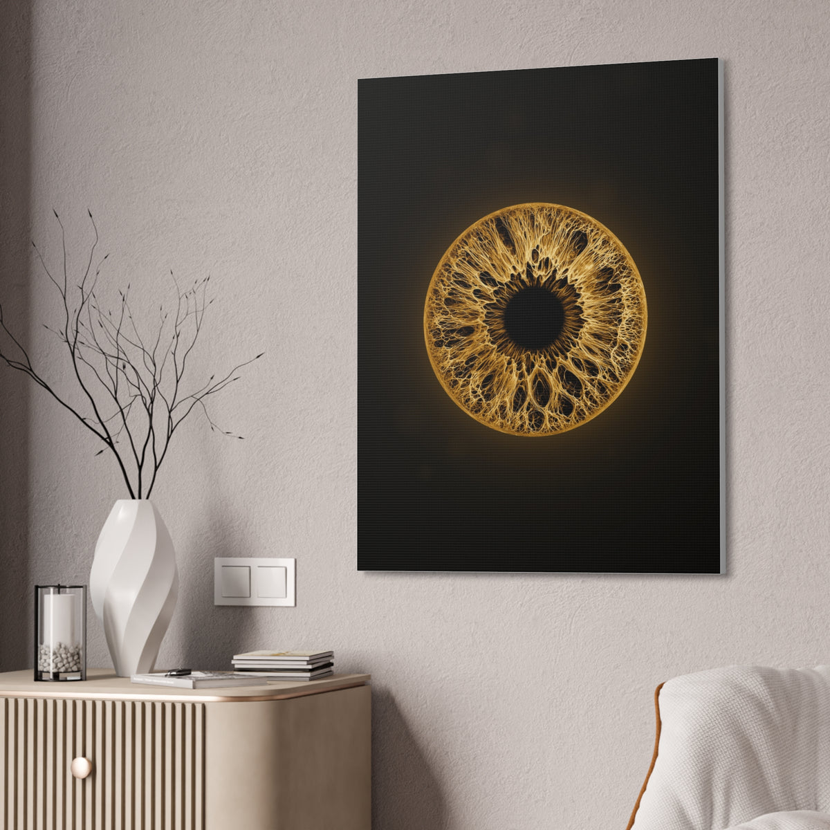 BLXNTT Iris – Lace Web Amber Glossy Canvas