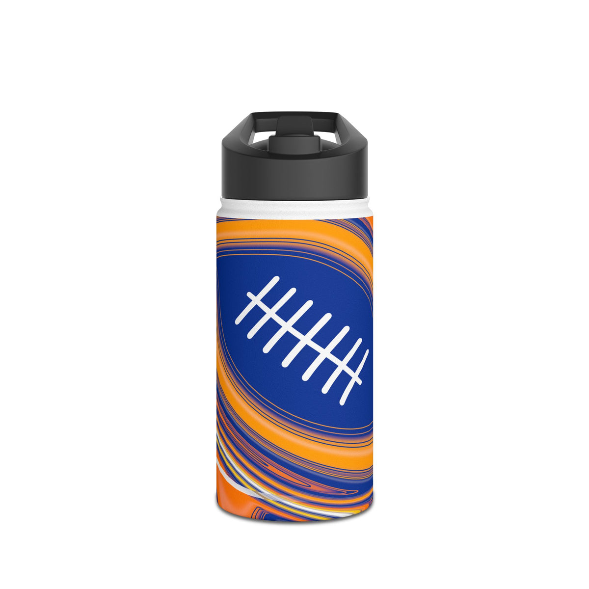 Royal Blue & Yellow Trippy Football Water Bottle