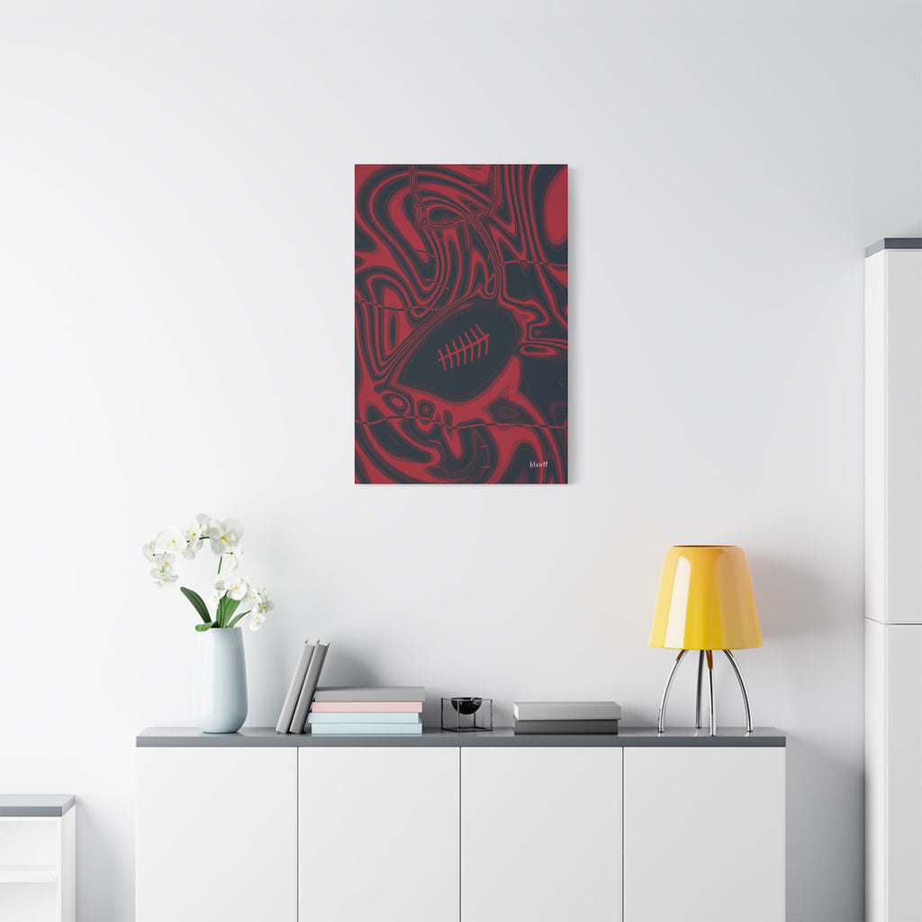 Midnight Navy & Red Trippy Football Canvas