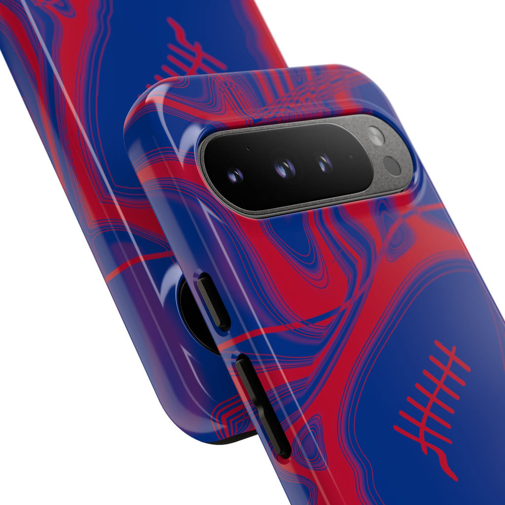 Royal Blue & Red Trippy Football Phone Case