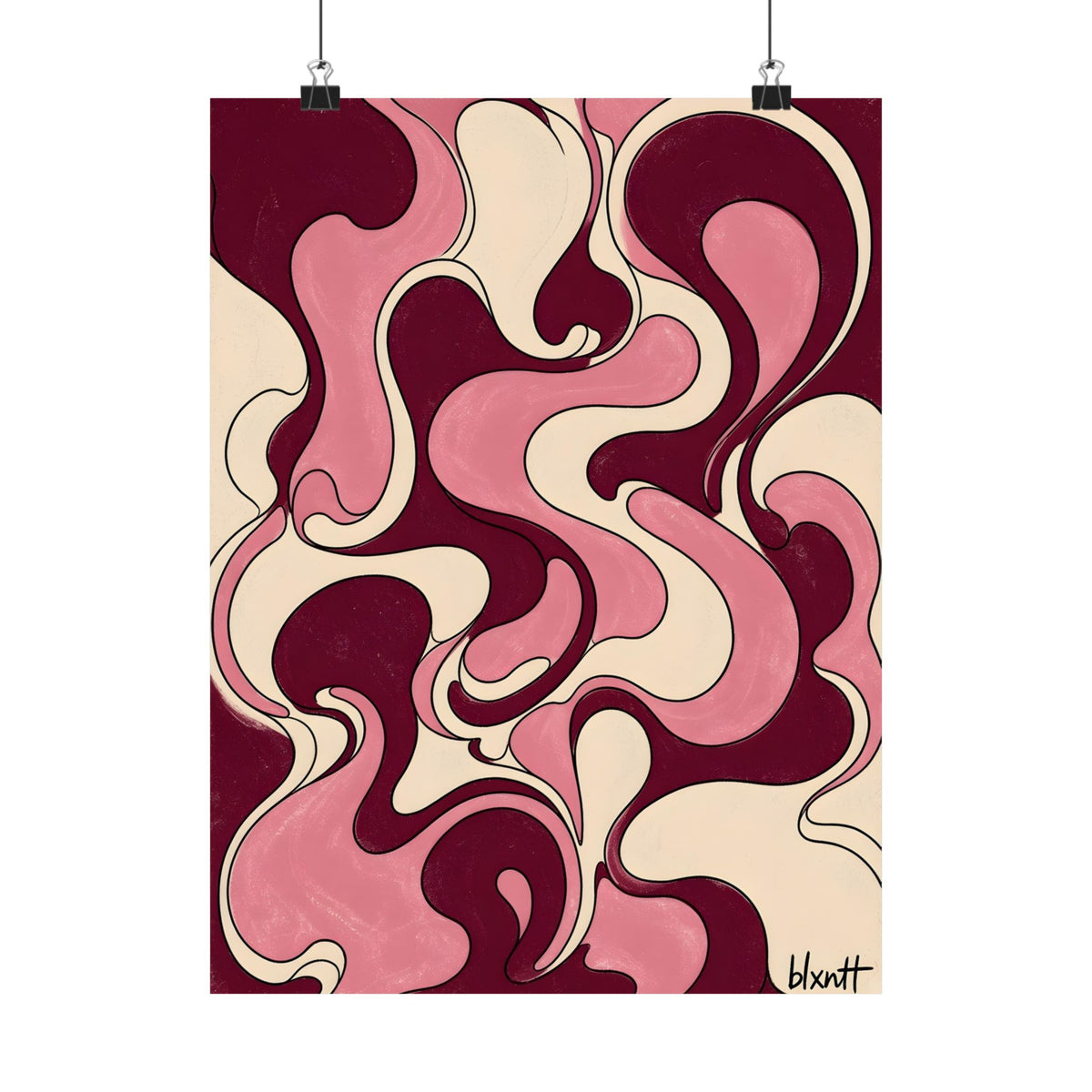 Fillmore Flow - Burgundy & Blush Poster