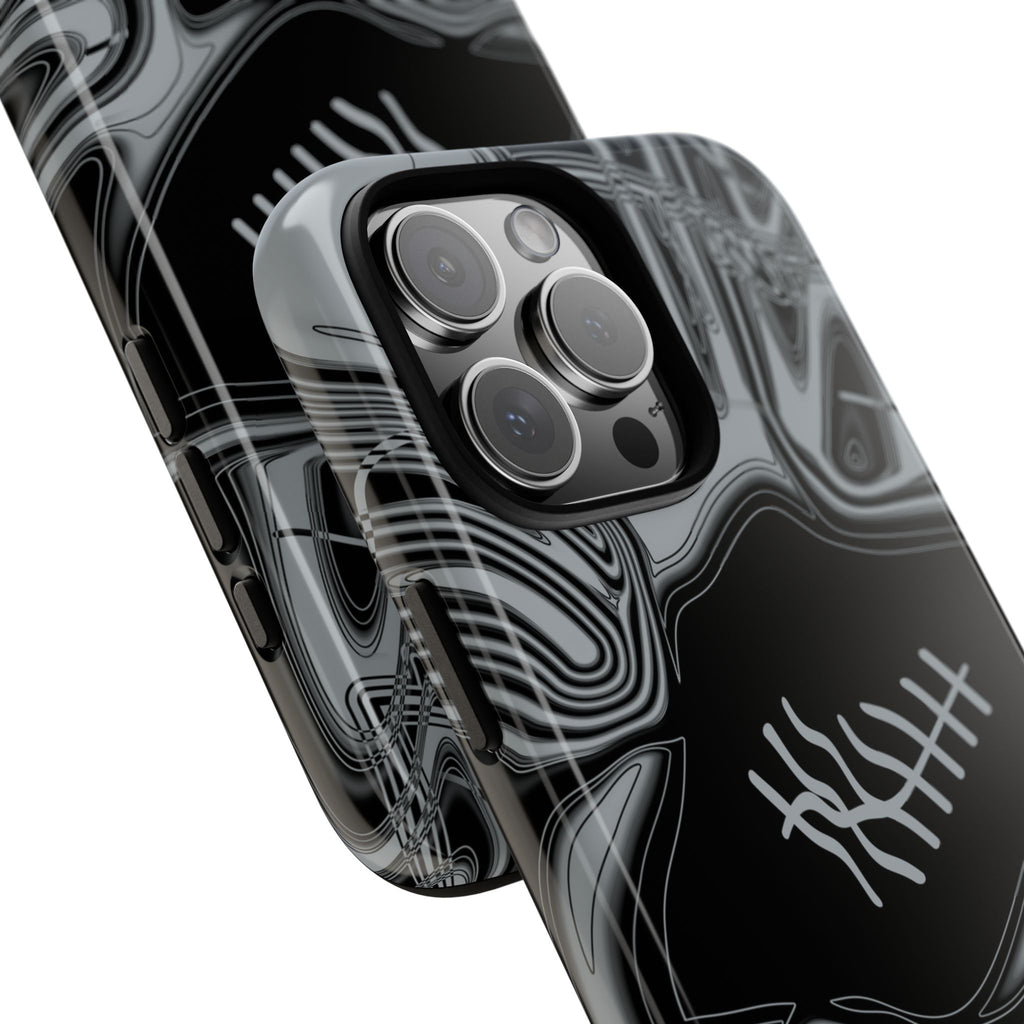 Black & Silver Trippy Football Phone Case