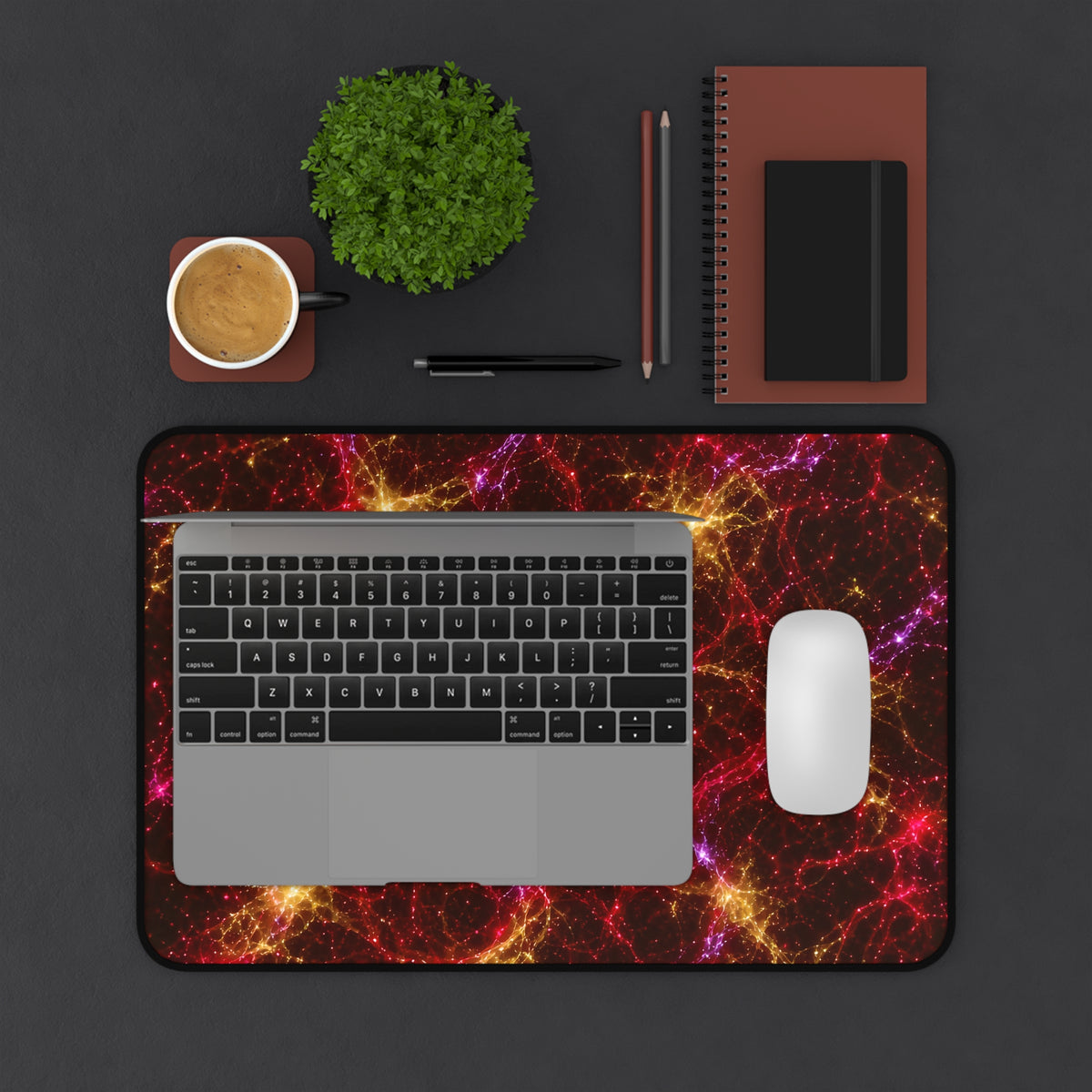 Neon Mycelium - Rainbow Nerve Desk Mat