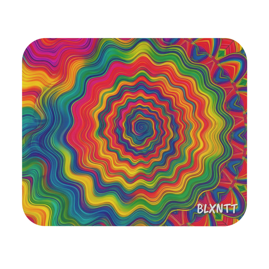Hypnotic Rainbow Ripple Mouse Pad