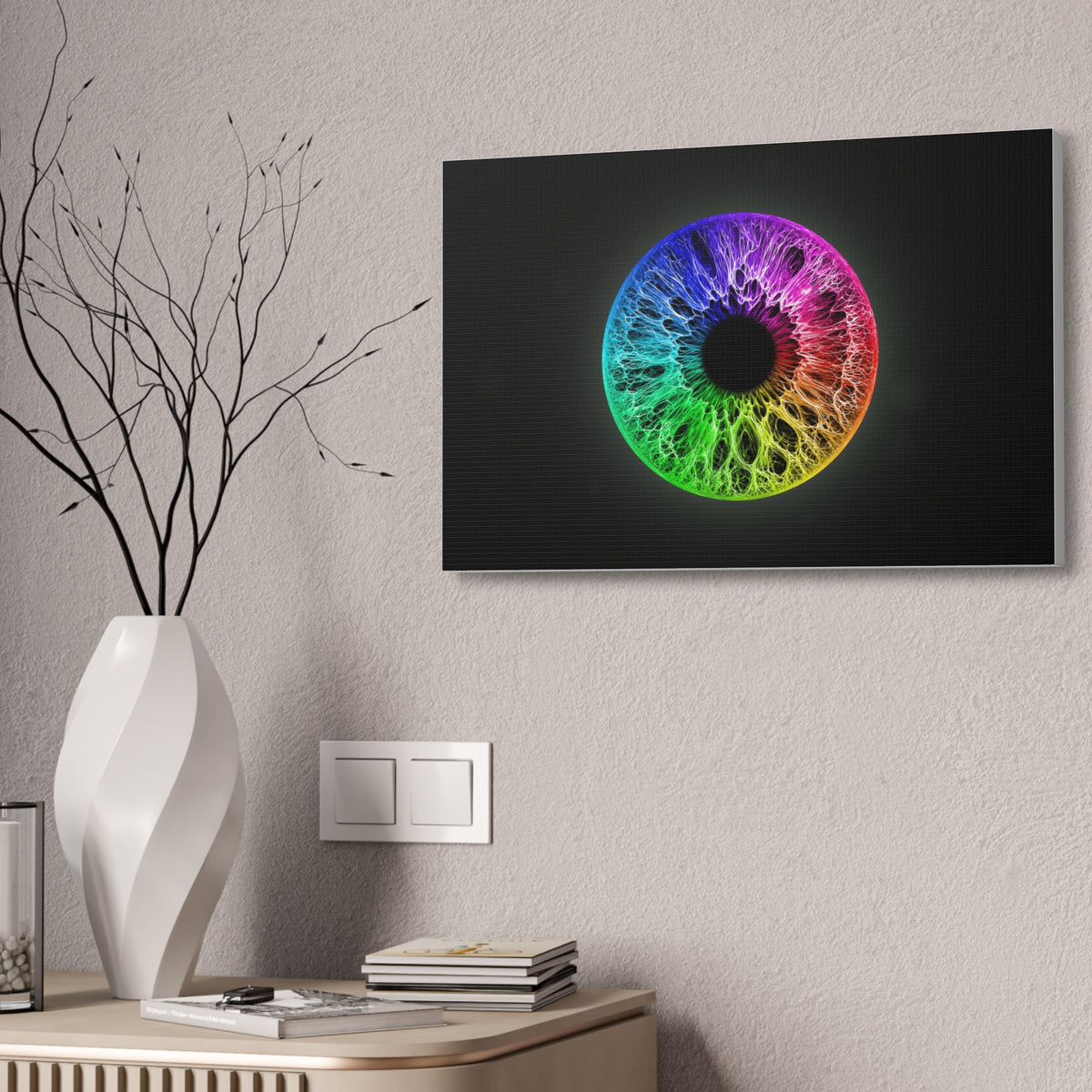 BLXNTT Iris – Lace Web Rainbow Sectors Glossy Canvas