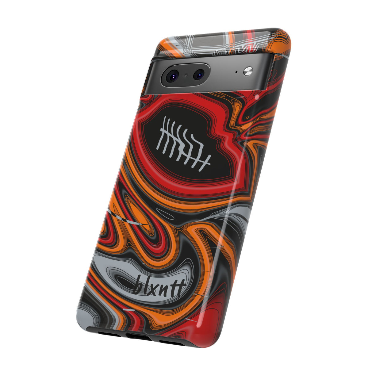 Red, Orange & Pewter Trippy Football Phone Case