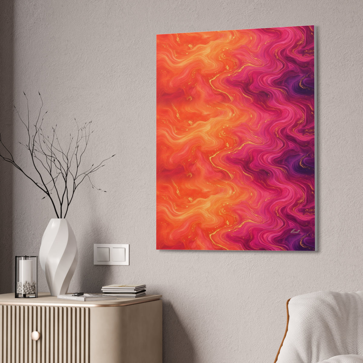Sunset Marble Glossy Canvas