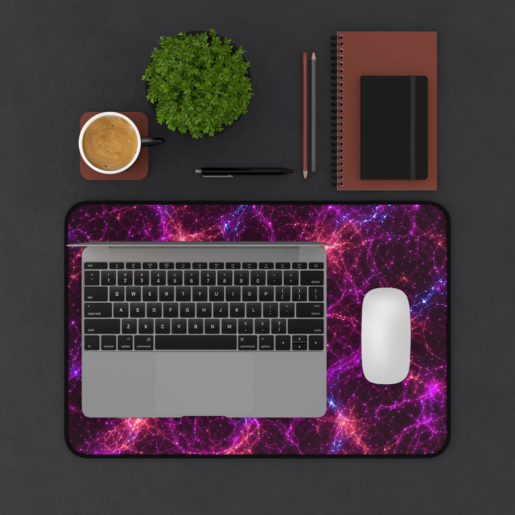 Neon Mycelium - Ember Orchid Desk Mat