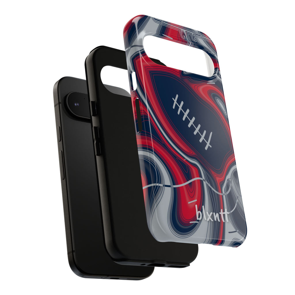 Navy, Red & Silver Trippy Football Phone Case