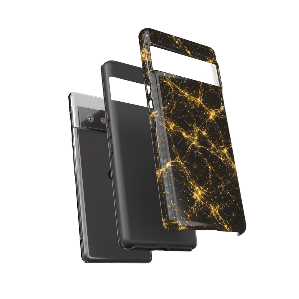 Neon Mycelium - Gold Filigree Phone Case
