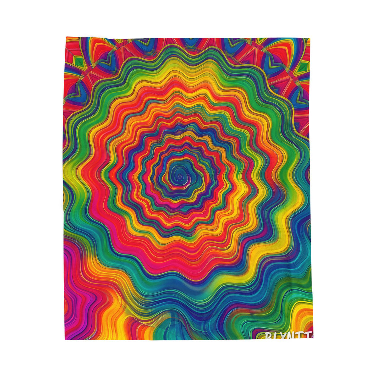 Hypnotic Rainbow Ripple Blanket