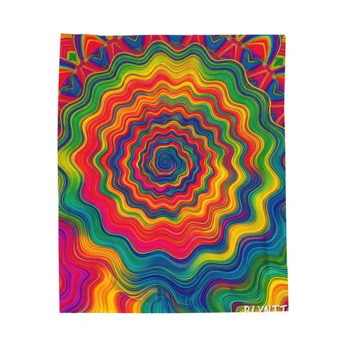 Hypnotic Rainbow Ripple Blanket
