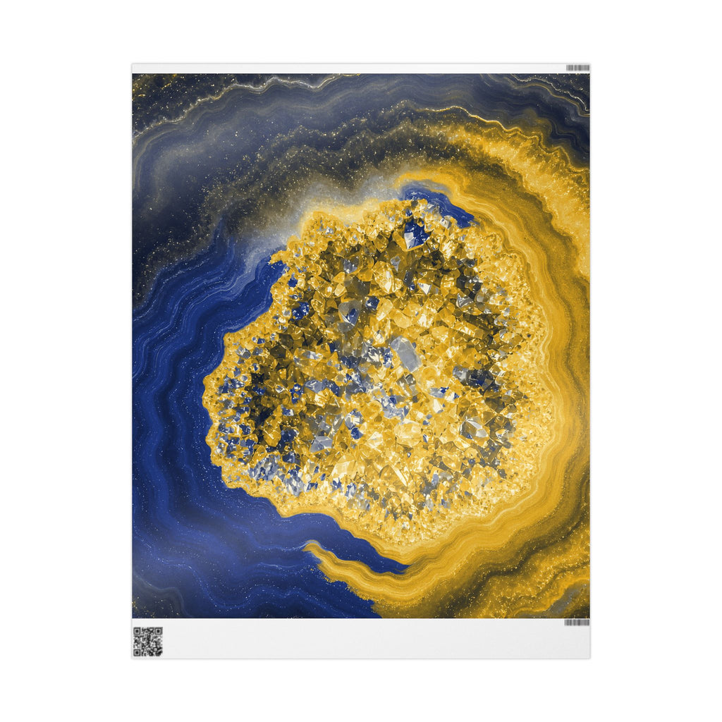 Geode Core - Mustard Navy Wrapping Paper