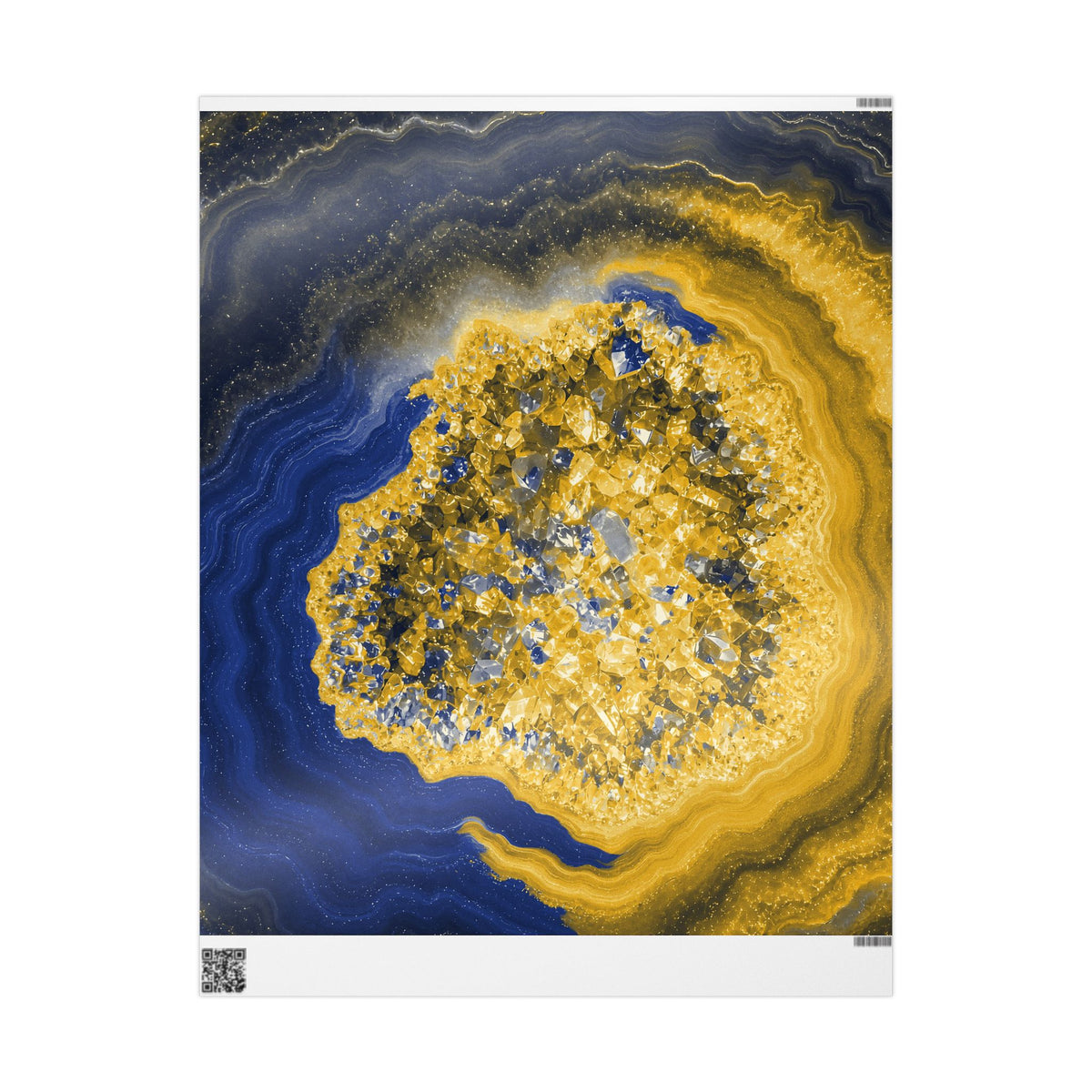 Geode Core - Mustard Navy Wrapping Paper