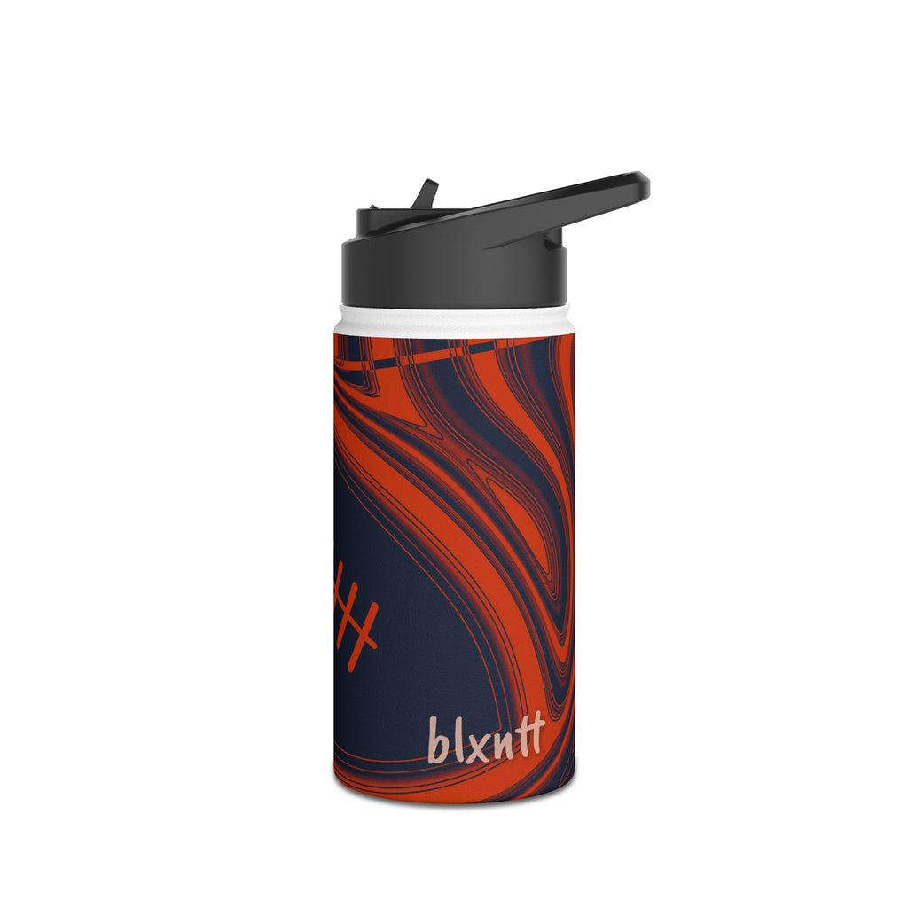 Navy & Orange Trippy Football Water Bottle