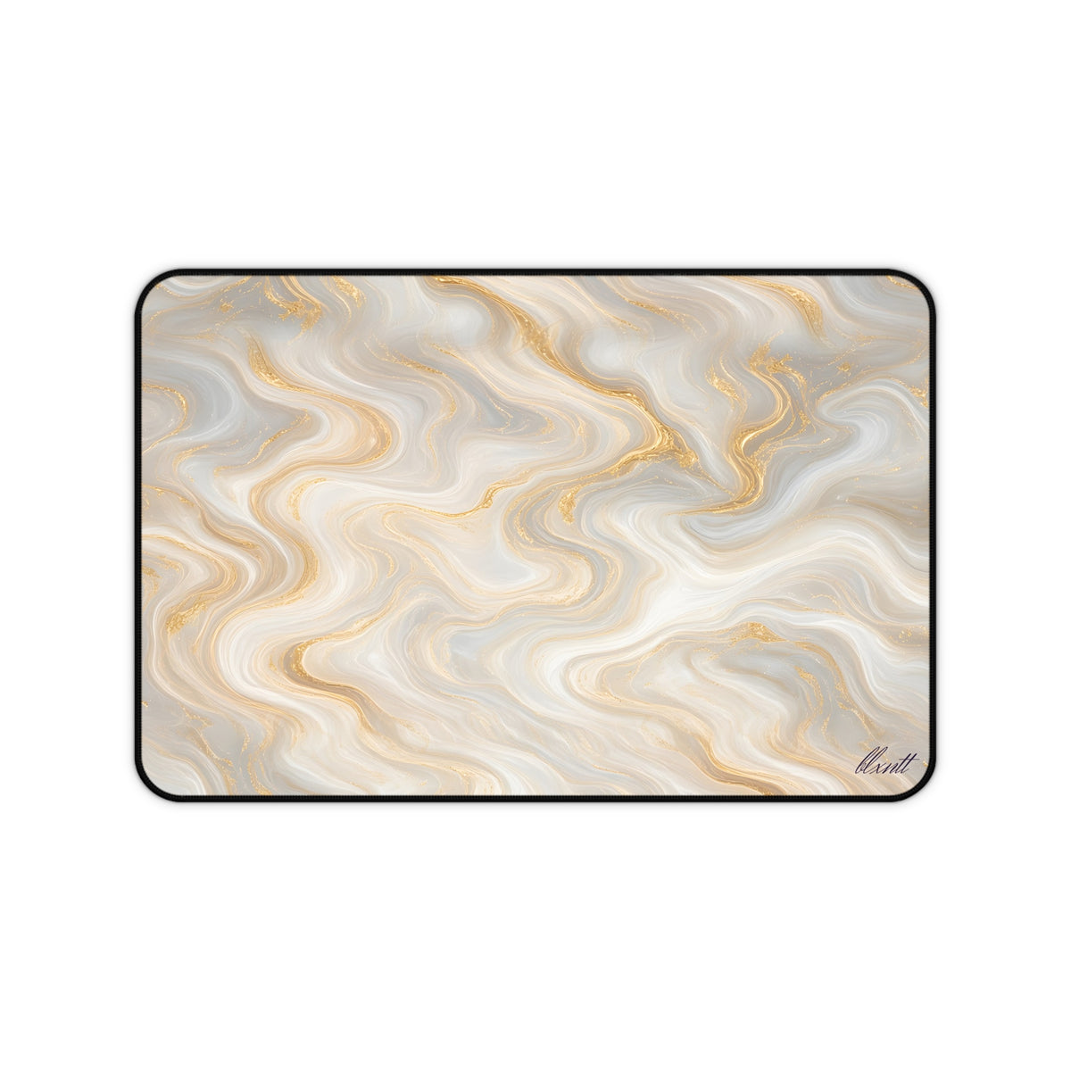 White & Gold Marble Desk Mat