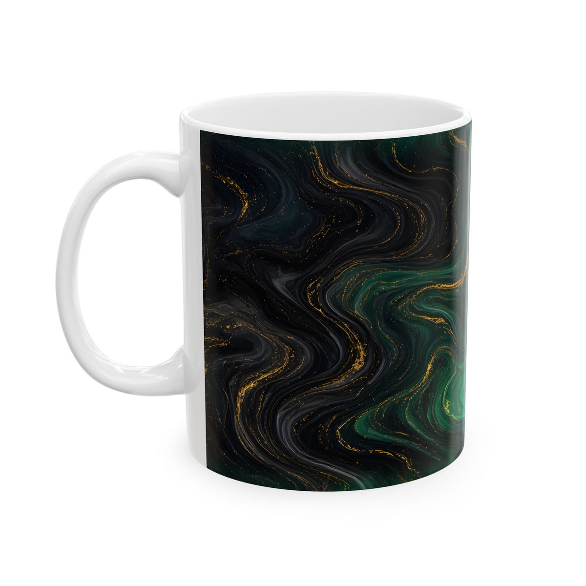 Emerald & Black Marble Mug