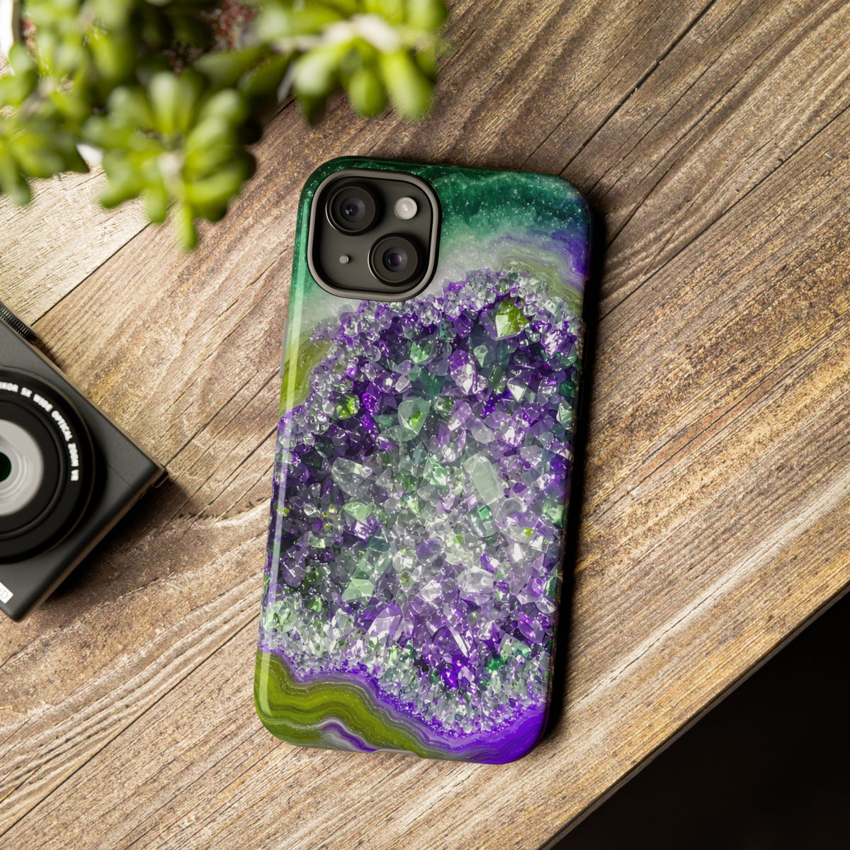 Geode Core - Ruby Emerald Phone Case