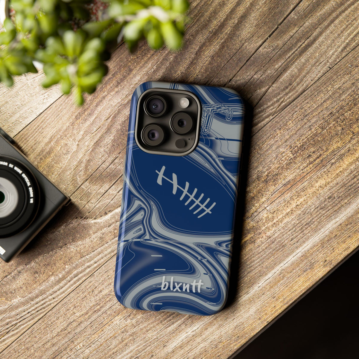 Blue & Gray Trippy Football Phone Case
