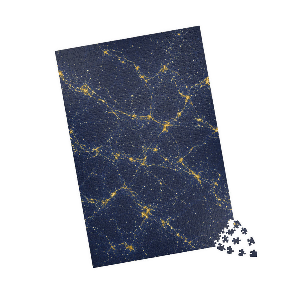 Neon Mycelium - Mustard Navy Jigsaw Puzzle