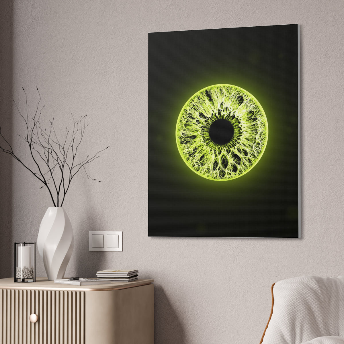BLXNTT Iris – Lace Web Toxic Chartreuse Glossy Canvas