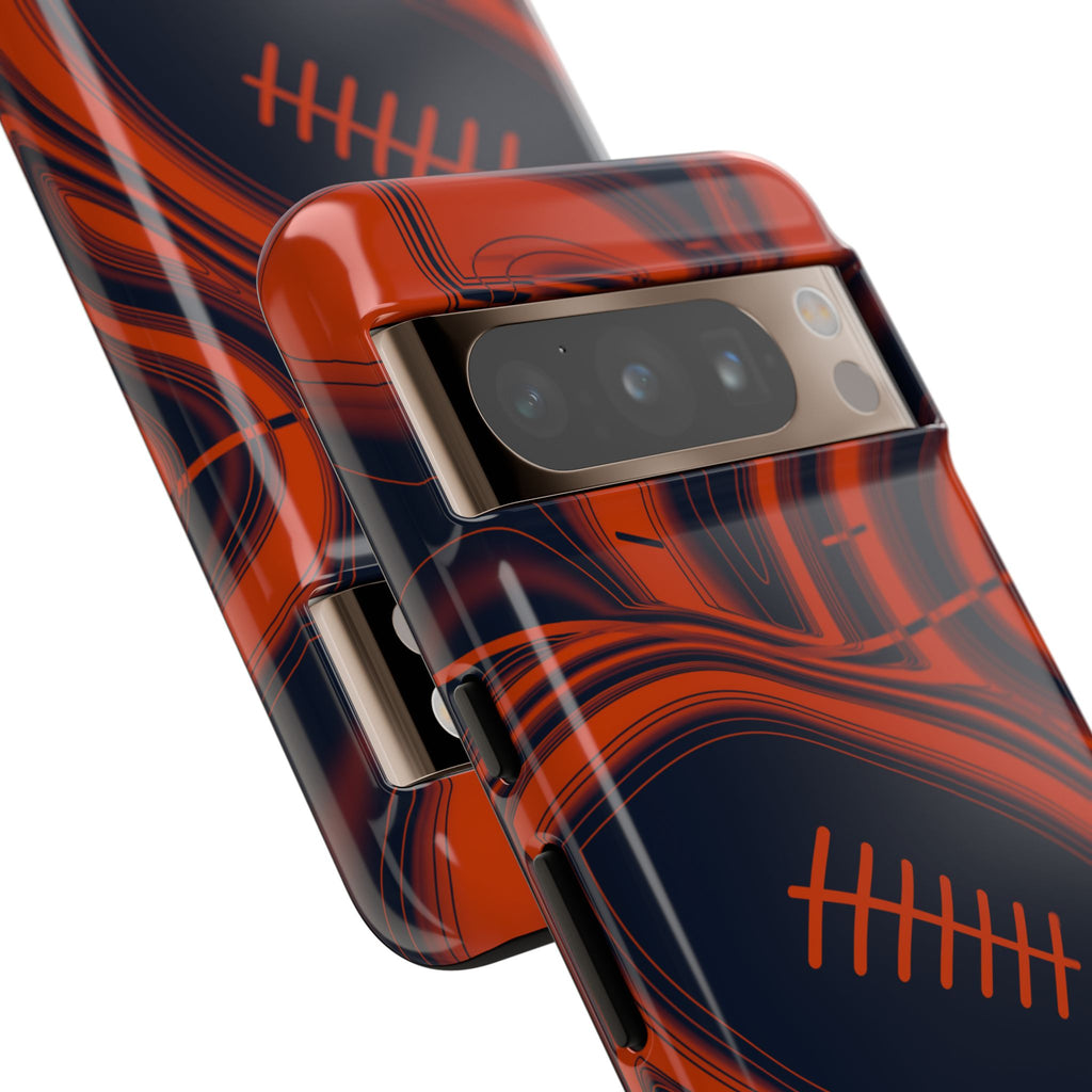 Navy & Orange Trippy Football Phone Case