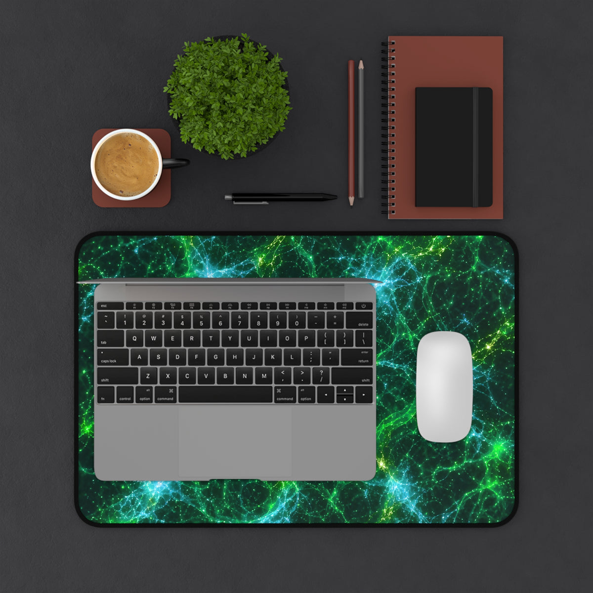 Neon Mycelium - Mermaid Desk Mat