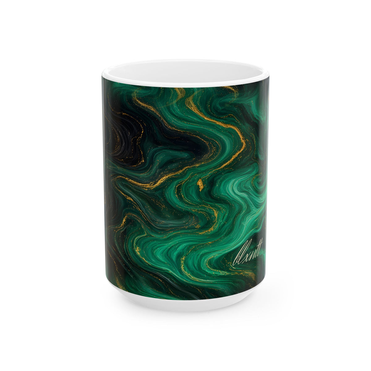 Emerald & Black Marble Mug