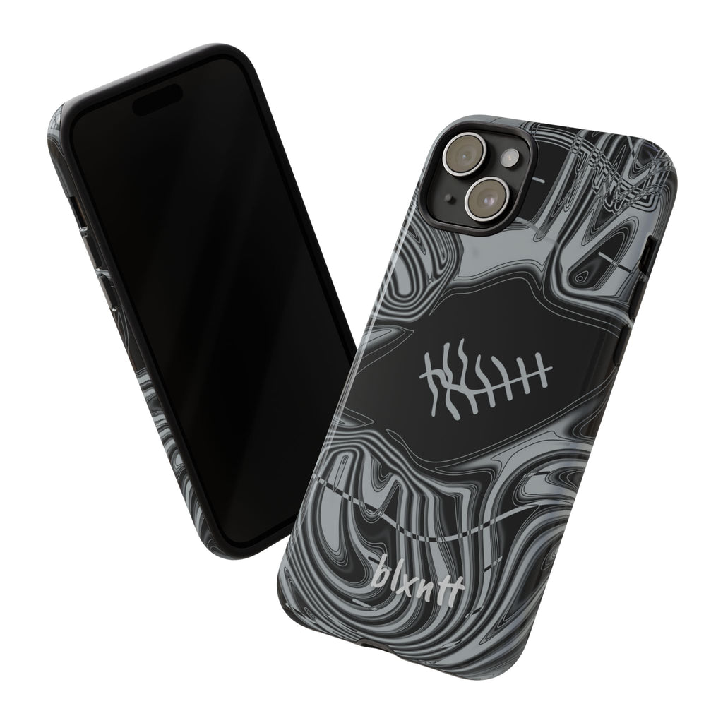Black & Silver Trippy Football Phone Case