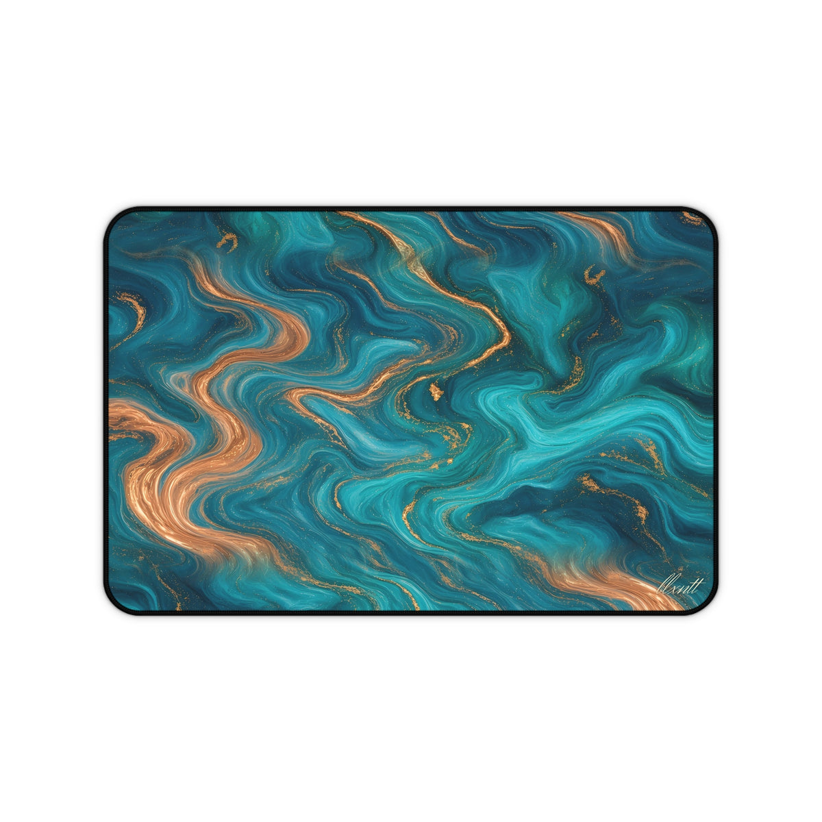 Turquoise & Copper Marble Desk Mat