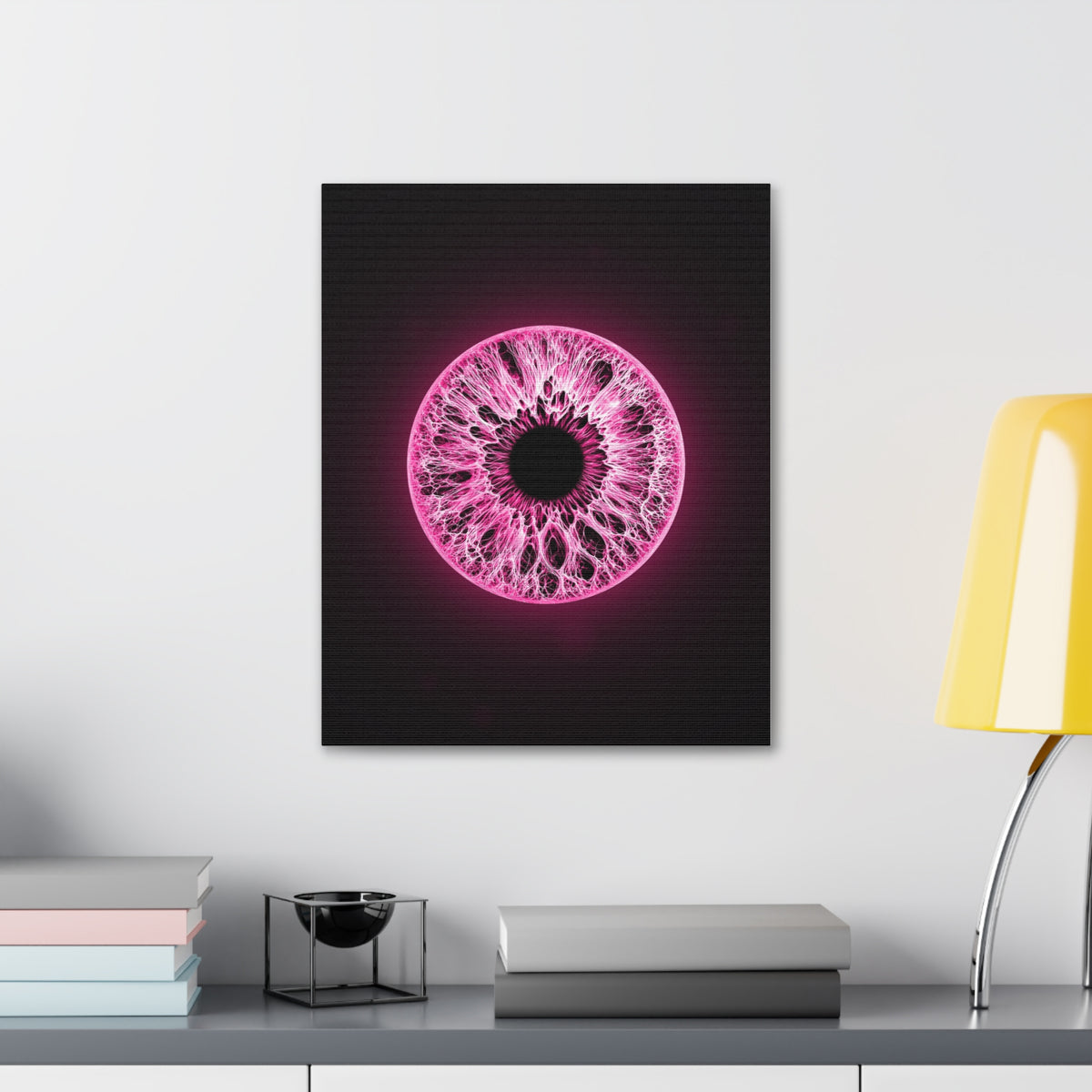 BLXNTT Iris – Lace Web Neon Pink Glossy Canvas