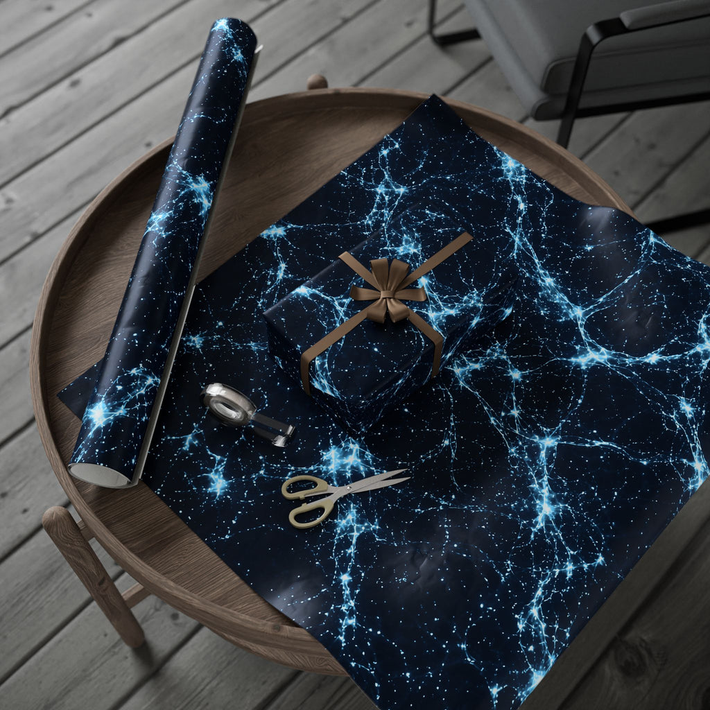 Neon Mycelium - Ice Crystal Wrapping Paper