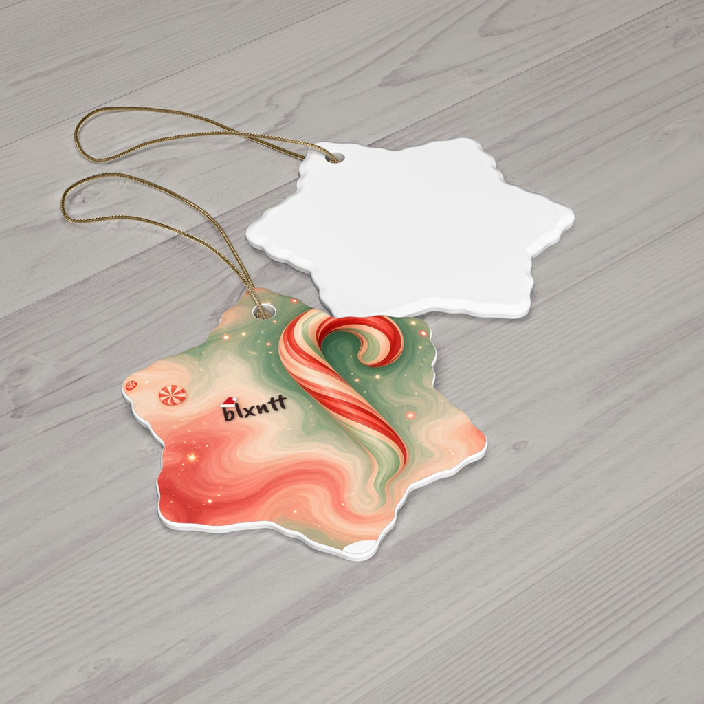 Candy Cane Trippy Christmas Ornament
