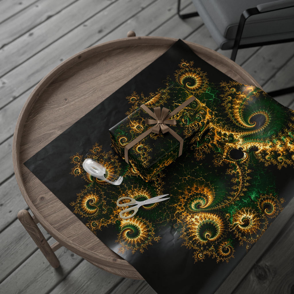 Copper Infinity - Emerald & Gold Wrapping Paper