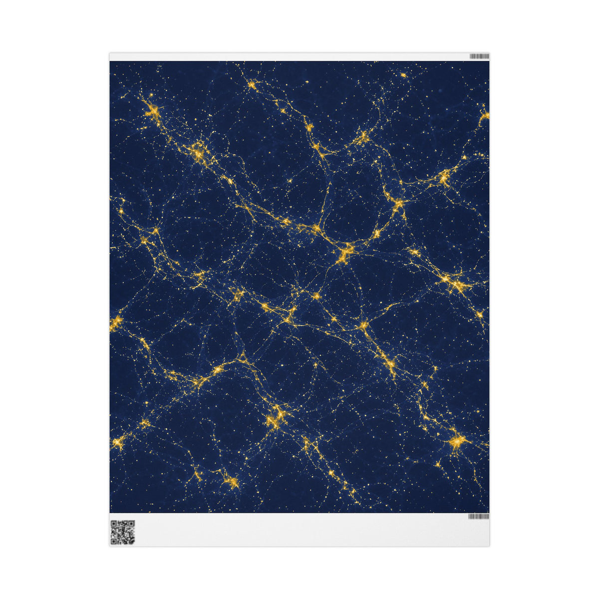 Neon Mycelium - Mustard Navy Wrapping Paper