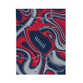 Navy, Red & Silver Trippy Football Blanket