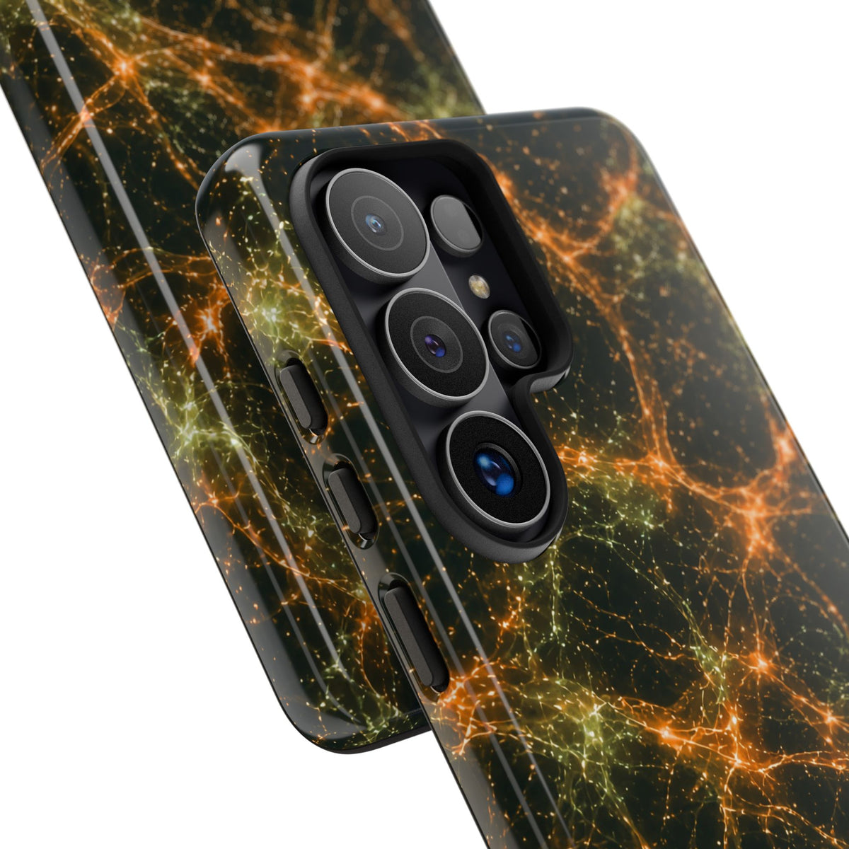 Neon Mycelium - Electric Tangerine Teal Phone Case