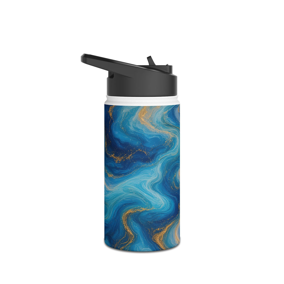 Ocean Blue Marble Water Bottle