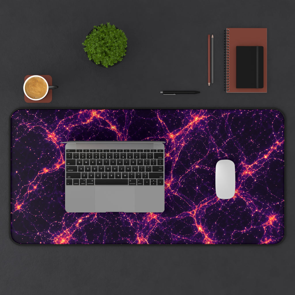 Neon Mycelium - Sunset Synapse Desk Mat