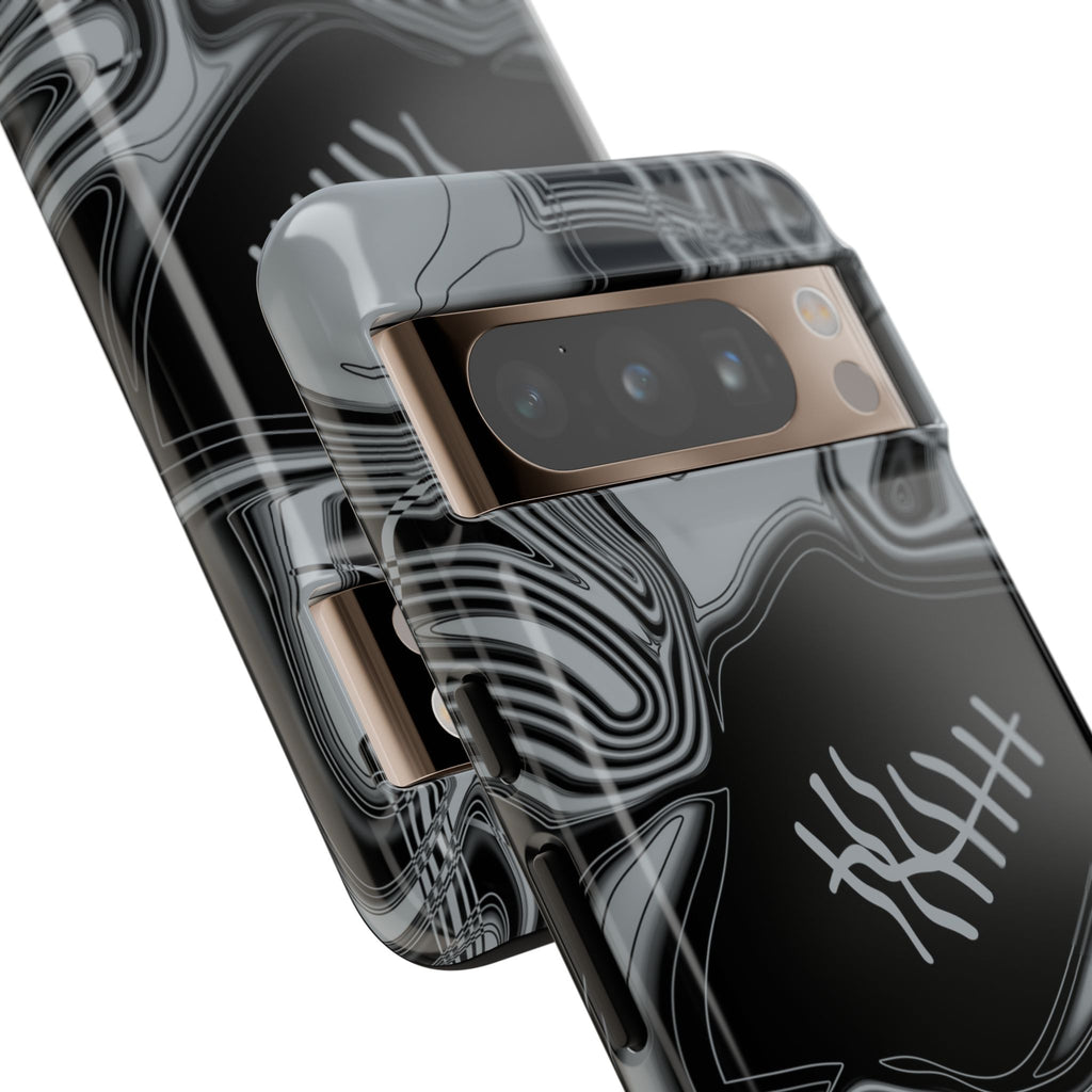 Black & Silver Trippy Football Phone Case